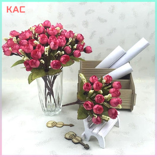 Kamiesvn 1bundle 15 đầu ngọc trai hoa hồng hoa nhân tạo nụ hồng diy cưới cô dâu bó hoa giả quà tặng mô phỏng trang trí hoa vn