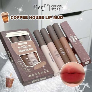Son môi Derf 4 màu lip Glossy son nội địa trung son lì không trôi
