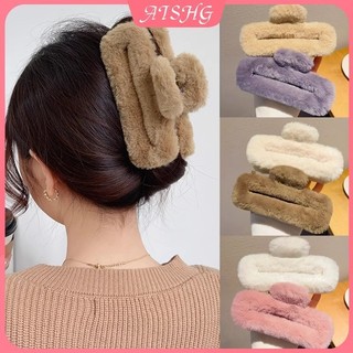 AISHG 13cm Kẹp Tóc Vuông Màu Trơn Cho Nữ Phụ Kiện Tóc Thời Trang Đơn Giản Phiên Bản Hàn Quốc