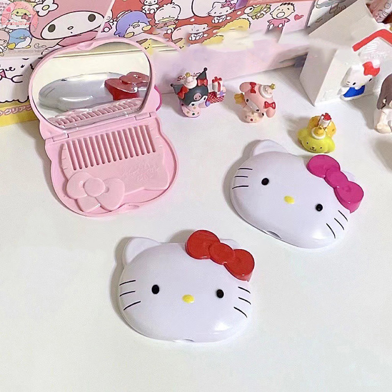 Bwhte Di Động Sanrio Hello Kitty Kawaii Lược Gấp Du Lịch Lược Chải Tóc Massage Tóc Dụng Cụ Tạo Kiểu 