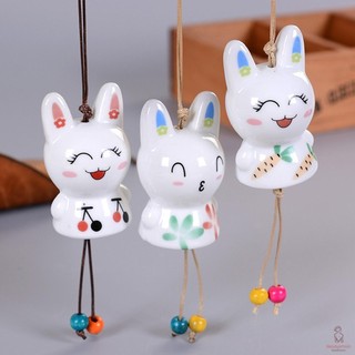 Thỏ đáng yêu Chuông gió gốm ấm cúng Bầu không khí ấm cúng Chuông gió hình thỏ
