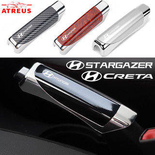 Hyundai Đa Năng Xe Phanh Tay Bao Bảo Vệ Sợi Carbon Phanh Tay Trang Trí Bao Da Trang Trí Cho Xe Hyundai Creta Stargazer Ioniq 5 Santa Fe Grand i10 Kona Tucson Palisade H1