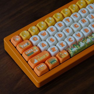 Hoa Và Vịt Keycap Kem Đáng Yêu Theo Chủ Đề MOA Profile Chất Liệu PBT DYE-Sublimation Cho Bàn Phím Cơ Keycap 60 / 66 / 75 / 84 / 87 / 96 / 108