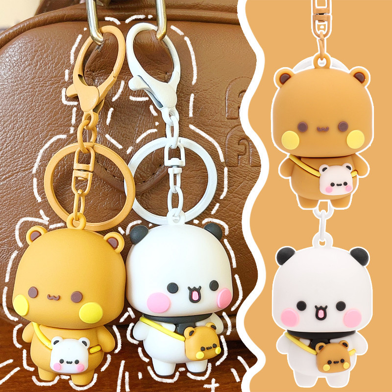 Bubu Dudu Gấu Trúc Keychans, Động Vật Hoạt Hình Dễ Thương Hoạt Hình Bubu Dudu Móc Khóa, Charm Kawaii