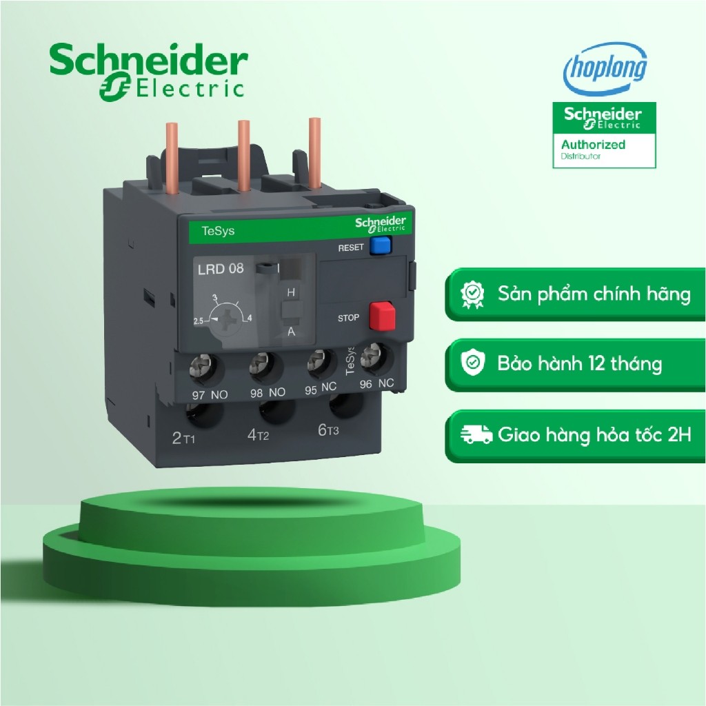 Relay nhiệt LRD08 Schneider - (2.5-4)A - Class 10 dùng cho khởi LC1D09-38