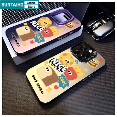 Suntaiho Thẩm Mỹ Hoạt Hình Họa Tiết Thực Phẩm Trong Suốt Mờ Dành Cho Iphone 16 15 14 13 12 11 Pro Max IMD TPU Silicon Cao Cấp Chống Sốc Ốp điện thoại