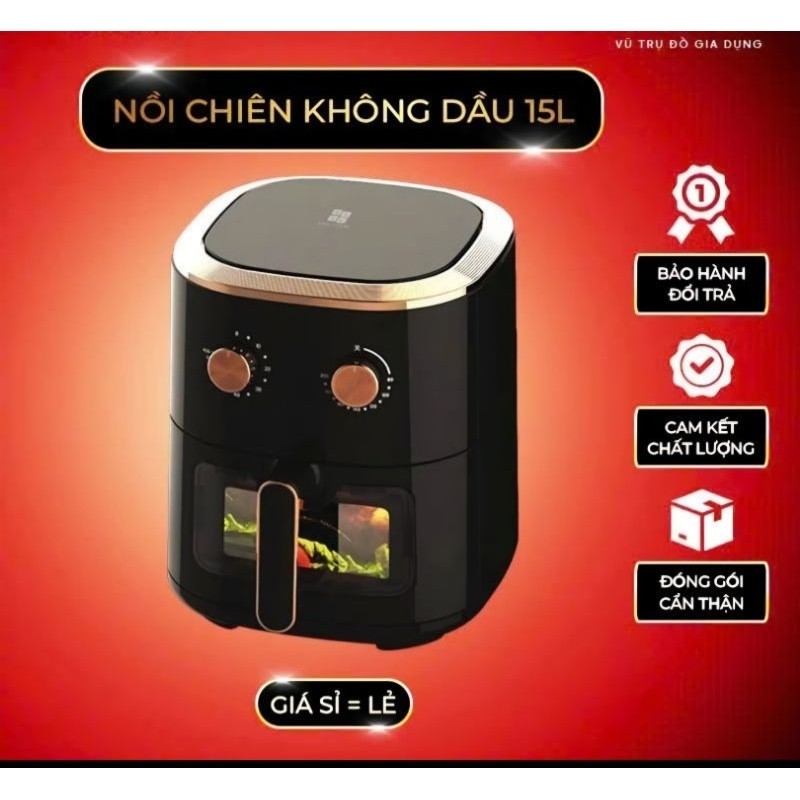Nồi Chiên Không Dầu MISU LOUIS 15L  TẶNG 10 KHAY BẠC Bản Cao Cấp Bảo Hành 12 Tháng