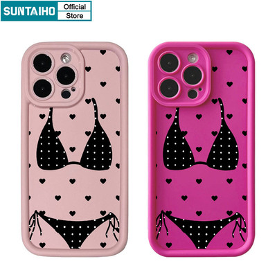 Suntaiho Thẩm Mỹ Gợi Cảm Họa Tiết Bikini Ốp Điện Thoại Silicon Mờ Mềm Cao Cấp Chống Sốc Cho IPhone 11 12 13 14 15 16 Pro Max IP 7 8 Plus IPhone X Xs XR Xs Max