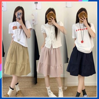 Chân váy chữ A cạp cao tôn dáng phối bèo dễ thương Chân váy ngắn nữ 2 lớp chất kaki cao cấp mặc đi chơi dạo phố CV79