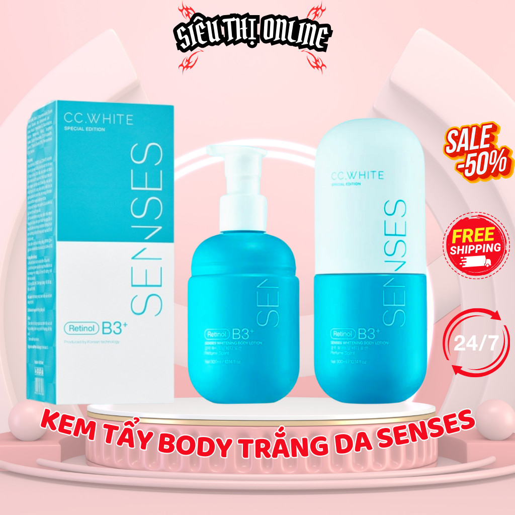 Kem body dưỡng trắng da SENSES CC. WHITE, kem dưỡng ẩm đẹp da toàn thân... ...