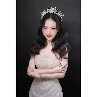 Bờm hoa đá cài tóc cô dâu cực xinh HC365