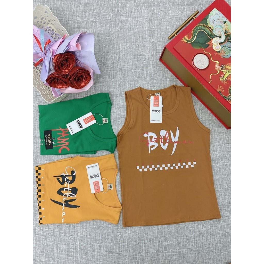 áo 3 lỗ cotton quảng châu cao cấp cho bé trai 13-23kg, áo cotton hè bé trai mẫu 3 lỗ bernie shop