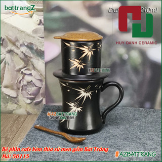 Phin pha cafe kèm ly sứ Bát Tràng men gốm Bát Tràng -