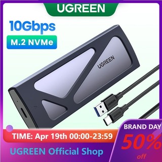 Vỏ ổ cứng SSD UGREEN kèm cáp chuyển đổi USB-C sang M.2 NVME SSD 10Gbps chuyên dụng