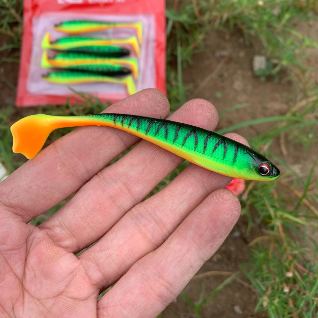 (sale)  Mồi mềm NFF bản 7cm, 9cm bao màu đỏ chính hãng