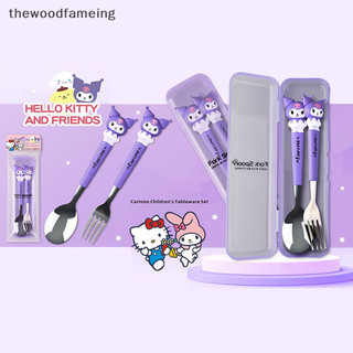 Thewoodfameing 2 Bộ Đồ Ăn Hoạt Hình Cho Bé Bộ Thìa Trẻ Em Nĩa Dụng Cụ Ăn Bộ Đồ Ăn EN