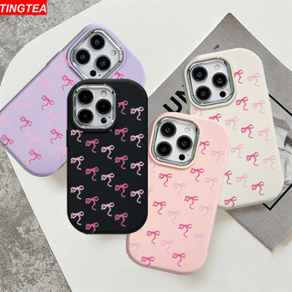 Ốp Lưng Màu Hồng Cho OPPO A18 A38 A16 A17 A16K A17k A15 A5s A15S A58 A78 A7 A12A1k A77 A3s A5s A31 A52 A92 A16K A77s F9 A37 Reno 8T A53 Vỏ Ống Kính Kim Loại Mạ Nơ