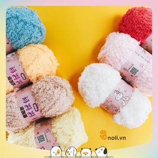 Len bông xù lông cừu siêu mịn màng, êm ái, ấm áp đan móc chăn, áo, mũ, khăn cực thích 50g (Mã 13 đến 24)