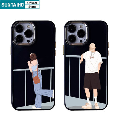 Suntaiho Ngộ nghĩnh Dễ Thương Vỏ Điện Thoại Họa Tiết Cặp Đôi Gợi Cảm Cho Iphone 15 14 12 13 11 Pro Max IP 7 8 Plus Iphon X Xs XR Xs Max Silicone Mềm Cao Cấp Chống Sốc Ốp Lưng