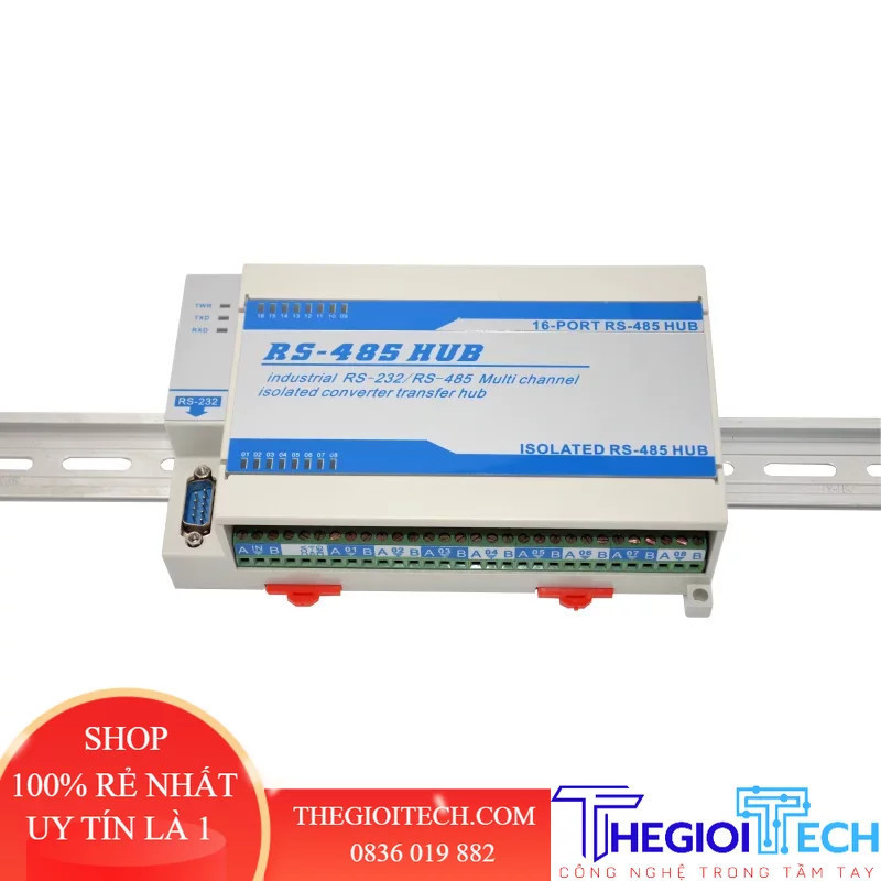 Bộ chia tách cách ly 16CH Bộ chia tách Bus Hub16-port RS485 Bộ chia phân phối - device only