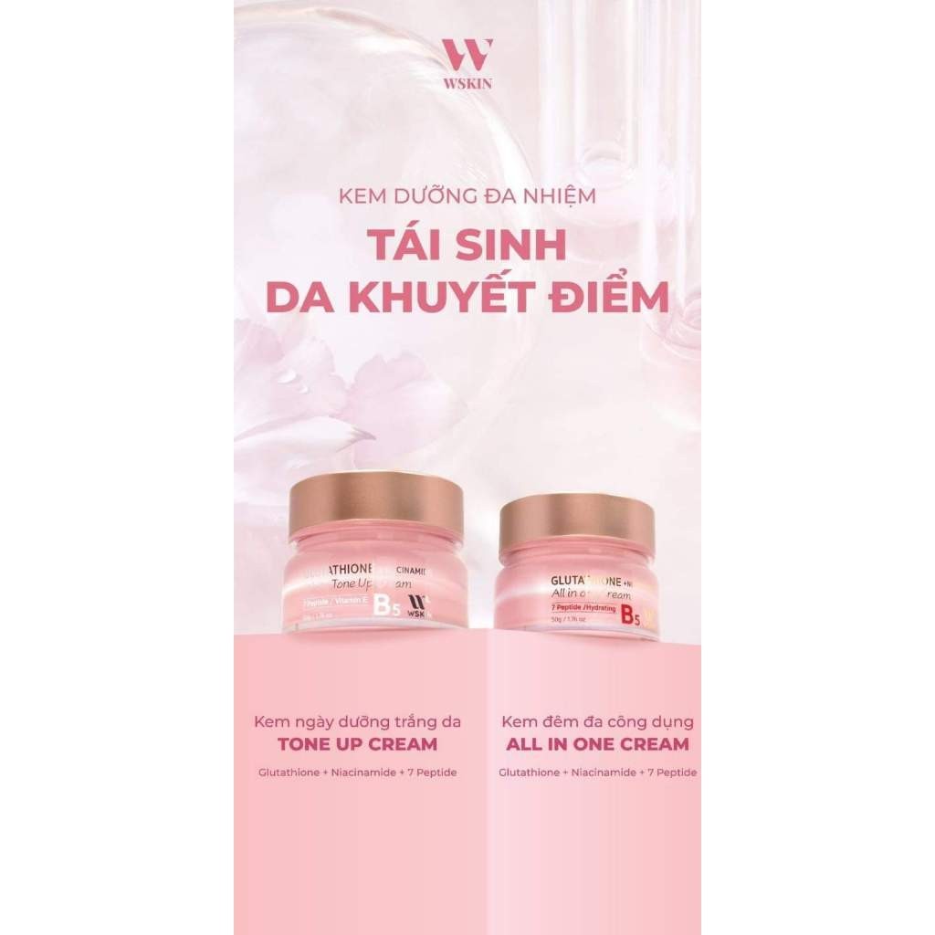 (Mẫu mới) KEM DƯỠNG BAN NGÀY TRẮNG DA, NGỪA THÂM NÁM, BẬT TÔNG WSKIN HÀN QUỐC  - WSKIN Tone Up White
