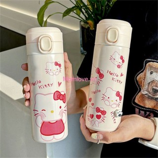 450ml Sanrio Thermos Cup Thép không gỉ 304 Hoạt Hình Dễ Thương Hello Kitty Kuromi Bình Nước Di Động Bó Hoa Đậu Cốc Quà Tặng Trẻ Em