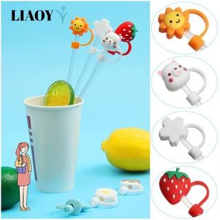 Nắp đậy ống hút bằng silicon chống bụi thiết kế hoạt hình dễ thương có thể tái sử dụng