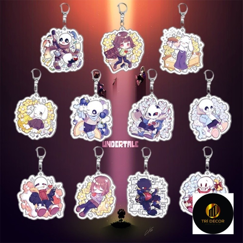 Móc Khóa Họa Tiết Hoạt Hình Undertale Sans Flowey Papyrus Asriel