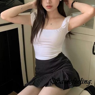 Sf-nữ Xếp Ly Váy Eo Thấp Chắp Vá Váy Sọc Váy Mini Dạo Phố Cho Đảng Câu Lạc Bộ