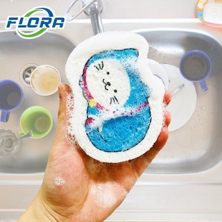Nén Bột Gỗ Bọt Biển Cotton Hoạt Hình Tẩy Tế Bào Rửa Bát Bọt Biển Thấm Hút Không Dầu Bọt Biển Kicthen Suppiles