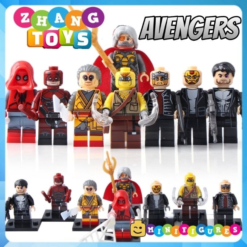 Đồ chơi Xếp hình DareDevil gồm Punisher - SpiderMan - Marked Robber - Kaecilius Odin Shocker Minifig