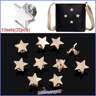 OKDEALS Bộ 10 Bộ(20 Cái) Đinh Tán Hình Ngôi Sao Dùng Trang Trí Quần Áo Giày Nón Thủ Công Trang Trí Sổ Tay/Túi