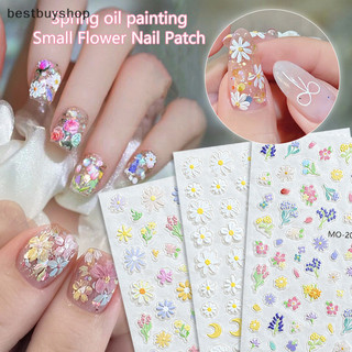 Cửa hàng tốt nhất mùa xuân dầu ngủ hoa dán móng tay 5d giảm móng tay nghệ thuật dán đề can làm móng tay ch chất lượng cao dính dán móng tay mới