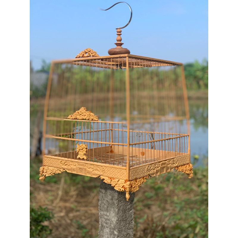 Khung lồng chim chào mào  hoa mai  cnc