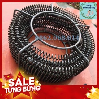  Dây thông tắc cống bồn cầu bồn rửa dùng máy khoan kèm  9m +6m  dây lò xo D16 + 6 đầu thông + 1 nối 