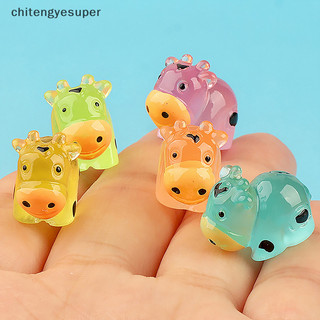 Chitengyesuper 5 Chiếc Mini Dạ Quang Hình Bò Nhỏ Trang Trí Chai Cổ Tích Vườn Cảnh Quan Phụ Kiện CGS