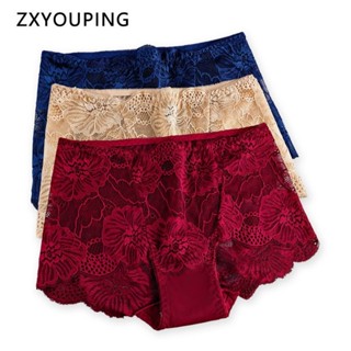 Zxyouping L-XXL Cao Cấp Gợi Cảm Quần Lót Nữ Full Ren Rỗng Liền Mạch Mềm Quần Lót Thoáng Khí Plus Kích Thước Quần Đùi Quần Lót Nữ
