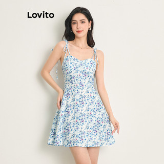 Đầm Lovito hoa nhí cột dây thường ngày cho nữ L77ED415
