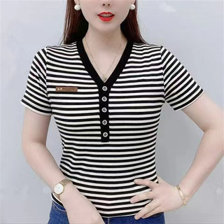 Áo Sơ Mi Nữ Tay Ngắn Nữ Mùa Hè Plus Kích Thước Rời Mới Bụng Giảm Béo Đa Năng Top Nữ Đế Áo Sơ Mi