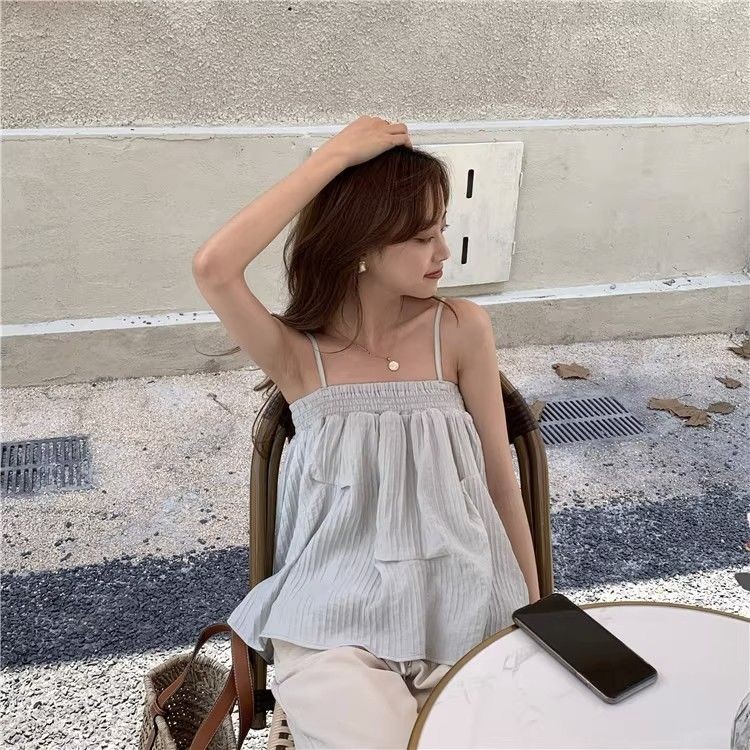 Korean Version Doll Shirt Suspender Vest Women Outerwear Strapless Slimming Design New Clothing Wome