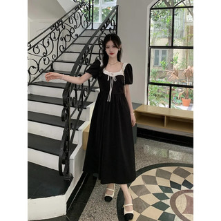 Váy body Váy cottagecore Đầm dự tiệc Pháp Size Lớn Đầm Mỡ MM Mùa Hè Phong Cách Mới Cao Cấp Cảm Giác Eo Eo Ôm Hơn Nhìn Cổ Vuông Trà Break Váy