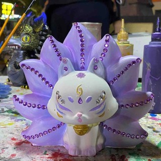 Búp bê cáo 9 cánh 3D Búp bê thạch cao trị liệu bằng hương liệu Màu sắc dành cho trẻ em diy H3D