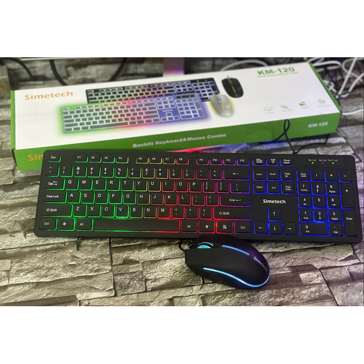 Combo Keyboard + Mouse Simetech KM-120 Black LED