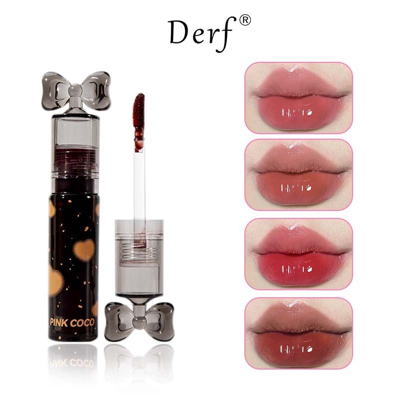Derf Son Môi Gương Dưỡng Ẩm Môi Trang Điểm 5 Màu Son Dưỡng Môi Lâu Dài Trang Điểm Môi