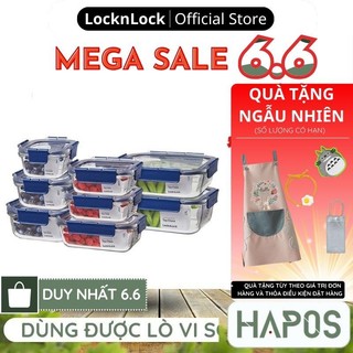 Hộp thủy tinh LocknLock Chính hãng, bảo vệ thực phẩm giữ tươi lâu, nắp khóa chống tràn chất lượng cao - HAPOS OFFICIAL