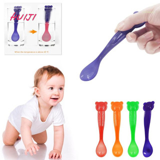 Huijibaby thìa cảm biến nhiệt silicone an toàn