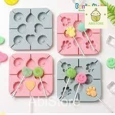 Hcm-khuôn silicon làm kẹo mút 8 hình trái cây, hoa, động vật xinh xắn