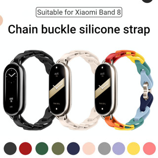 Dây đeo mỏng thời trang cho Xiaomi Band 9 8 NFC Vòng đeo tay thể thao đầy màu sắc chống nước cho Xiaomi 8 Hollow Out Silicone Watchband Correa