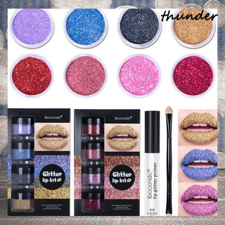 Bán Mega! 1 Bộ Glitter Lip Gloss Set Lip Glitter Primer Matte Lipstick Powder Mỹ phẩm môi không thấm nước