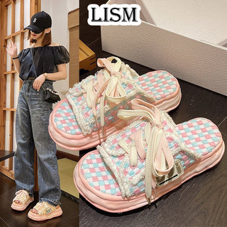 LISM dép sandal nữ dép nữ đế cao Đẹp Điệu đà Thời trang Phong cách FDL24608LU 24Z240613